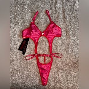 ROMWE pink one piece-dance wear